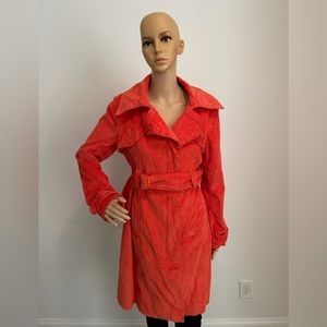 Collared Midi Petticoat Orange Belted Bebe Jacket
